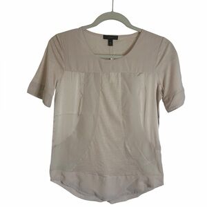 J. Crew Blush Nude Seam Panel Sheer Blouse Lightweight Women’s Sz XXS NWT